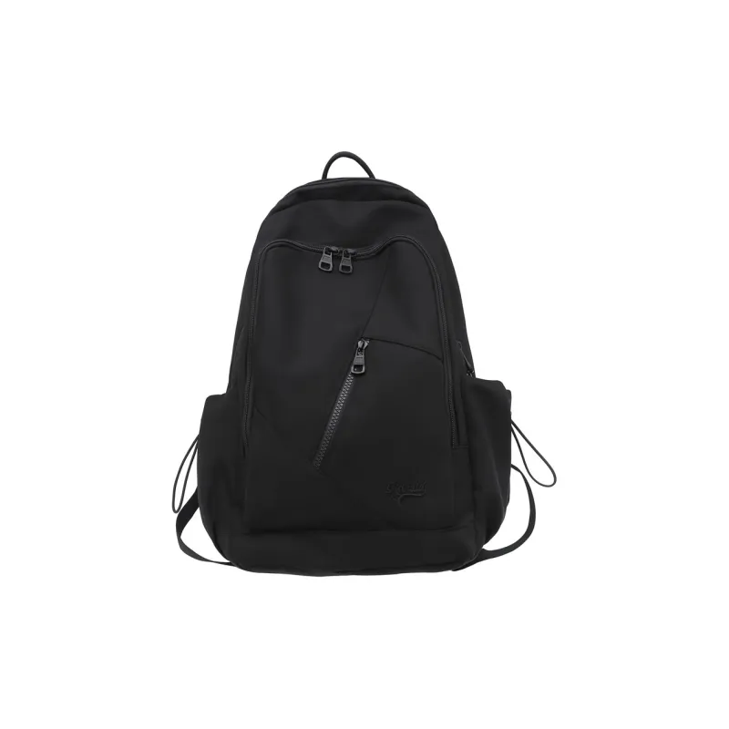 Huangmu Nylon Student Backpack Laptop Bag Backpack Regular Unisex Black/White/Khaki/Gray/Red-0