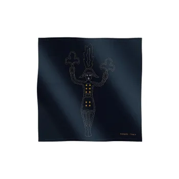 HERMES Cotton Silk Scarves Unisex Blue