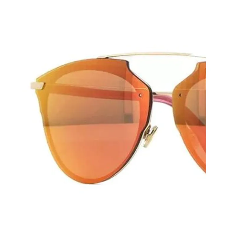 DIOR Metal Irregular Shape Sunglasses Unisex Red-2