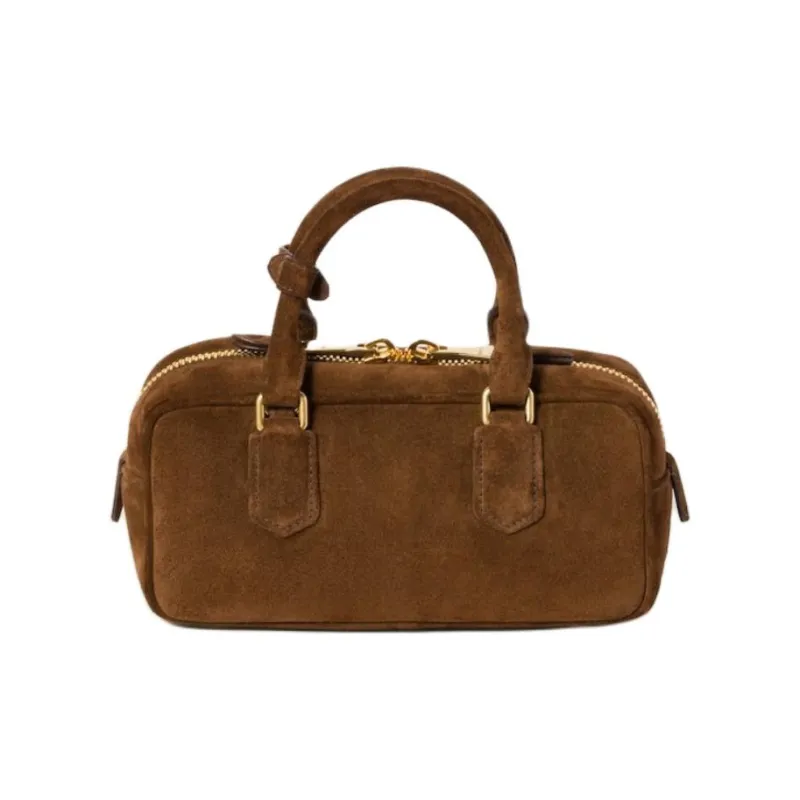 MIU MIU Arcadie Series Suede Leather Shoulder Bag Crossbody Bag Handbag Women's Cocoa Brown-1