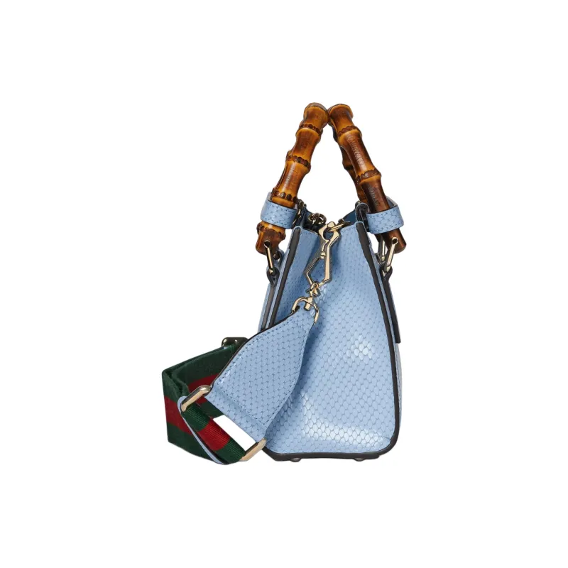 GUCCI Diana Leather Shoulder Bag Crossbody Bag Handbag Mini Women's Light Blue-4