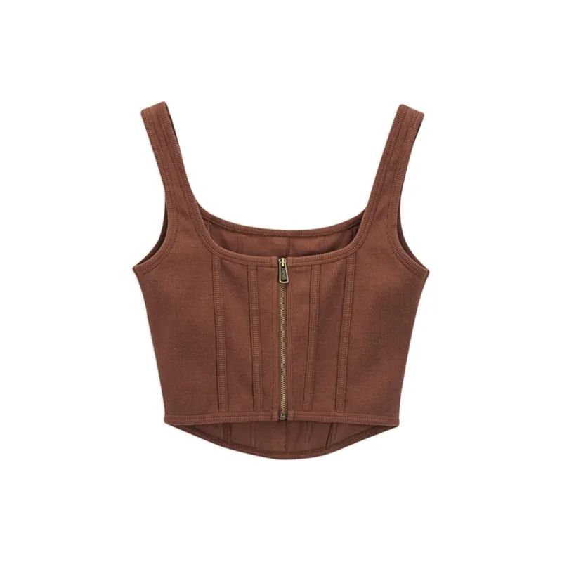 Ed Hardy FW24 Tank Tops Women's Ice Mocha Brown-1