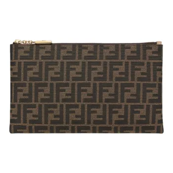 FENDI Jacquard Wallet Medium Size Women's Brown