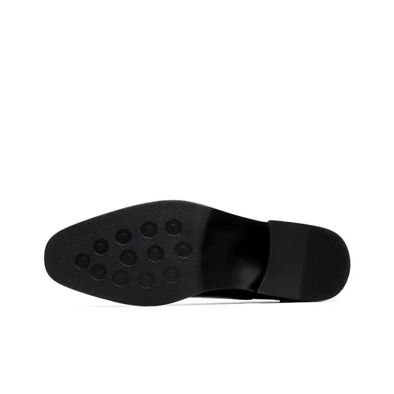 XIAOTOULANG Dress Shoes Men Low Top Black/Brown-4