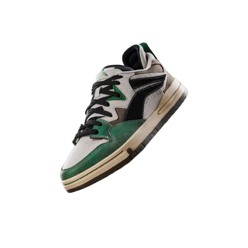 LiNing Wave Pro Lightweight And Breathable Low-Top Skateboard Shoes Men's Gray Green-2