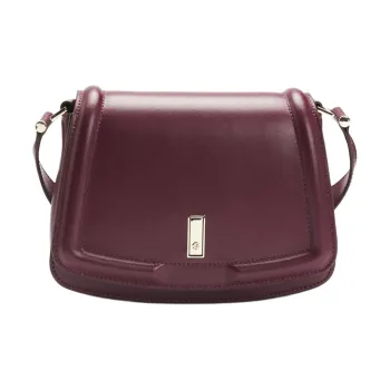 HUGO BOSS Leather Shoulder Bag, Crossbody Bag Regular Women's Dark Red