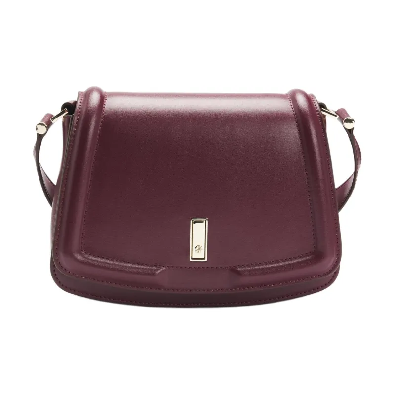 HUGO BOSS Leather Shoulder Bag, Crossbody Bag Regular Women's Dark Red-0