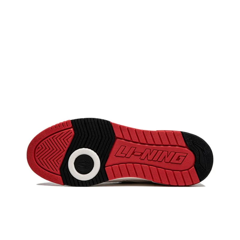 LiNing Rookie Slip Resistant Cushioning Wear Resistant Lightweight Low Top Skateboard Shoes Men's White Red-5
