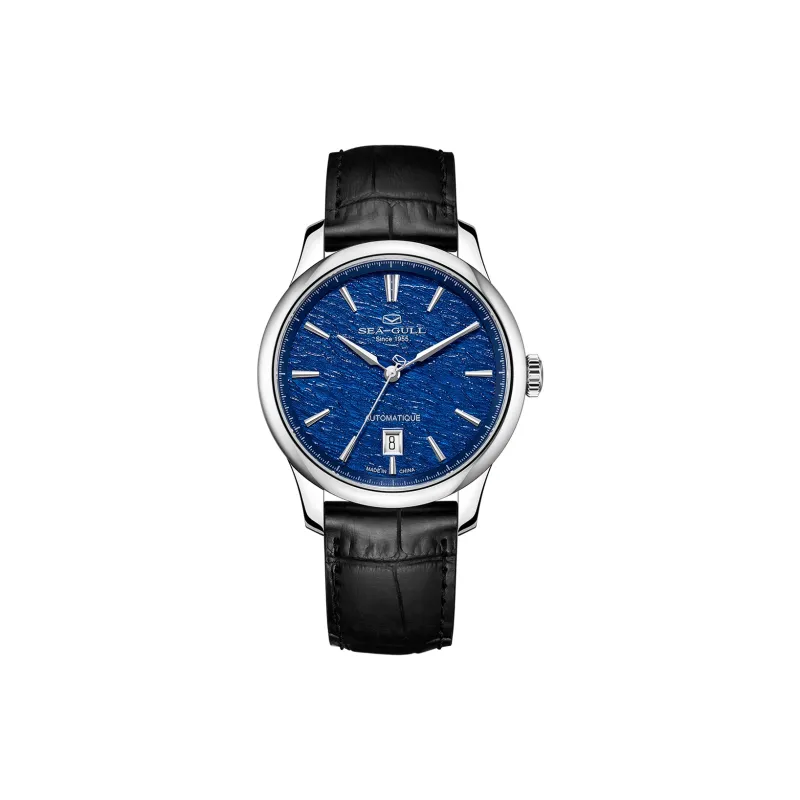 Sea Gull Superhuman Collection Automatic Mechanical Movement Genuine Leather Strap Watch Men's Watches White Dial-10
