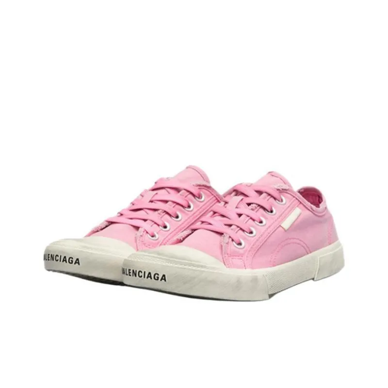 Balenciaga Paris Low Top Sneakers 'Washed Pink Cotton And White Rubber' Women's-2