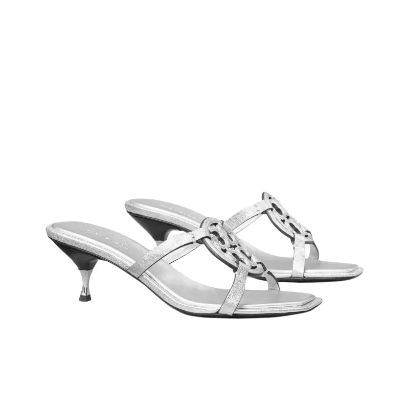 TORY BURCH Miller Slide Slippers 5.5cm Women's Silver-2