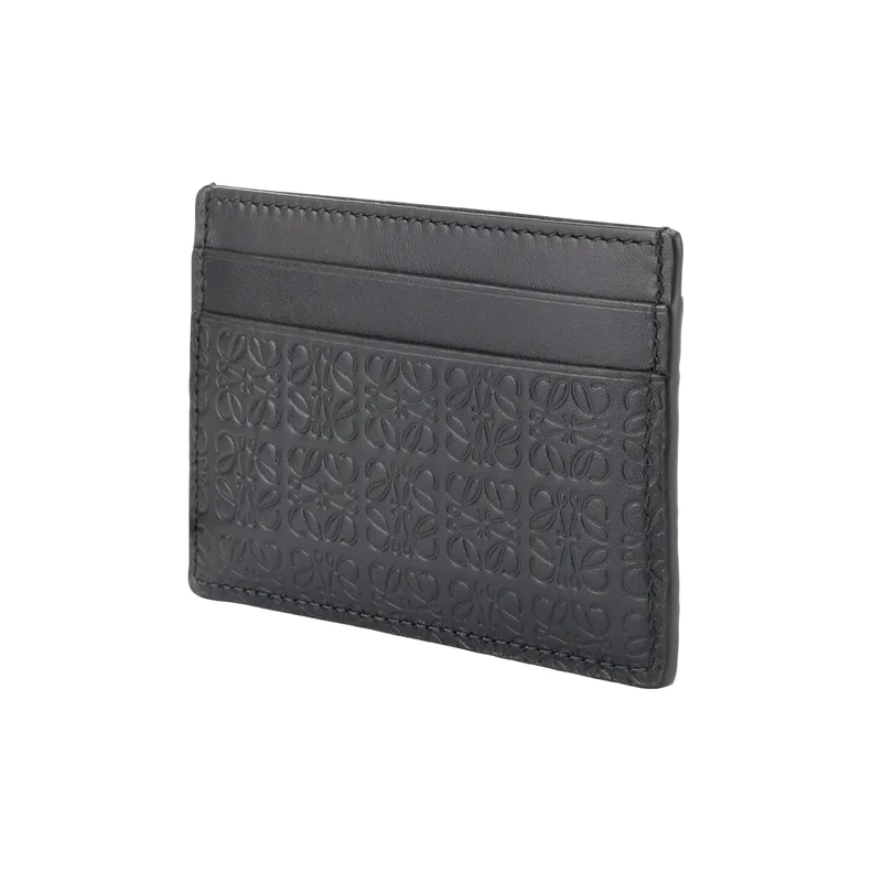 LOEWE Cow Leather Card Holder Women's Black-3