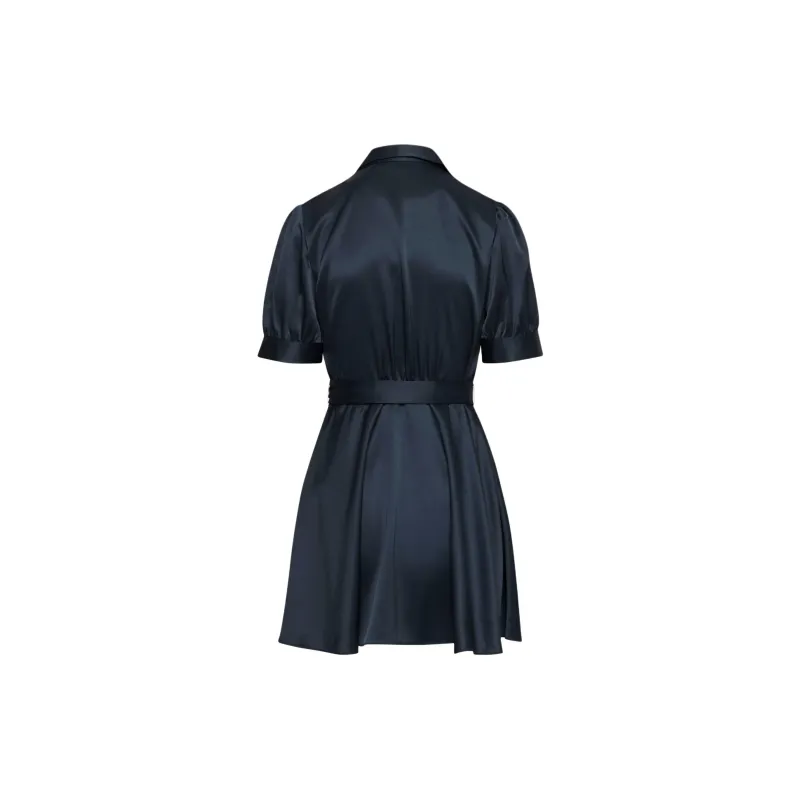 ARITZIA Babaton Hyde Satin Mini Dress Short-Sleeved Dresses Women's Dark Night Navy/Blackout Navy-1