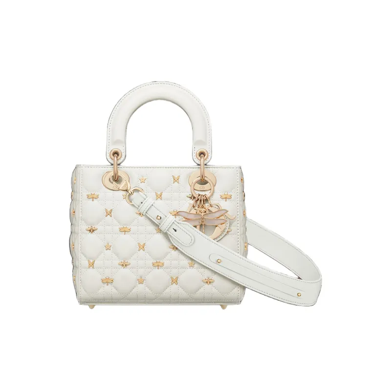DIOR Lady DiorMy ABCDior Lambskin Shoulder Bag Crossbody Bag Handbag Small Size Women's Milk White-0