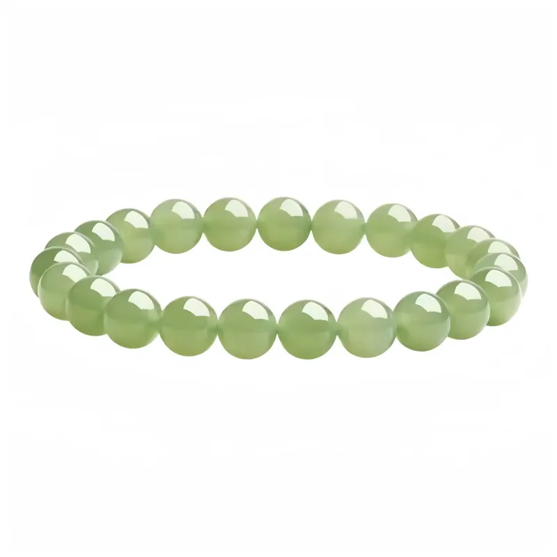CUIYIN Hetian Jade Bracelets Women's Pale Greenish White Jade-3