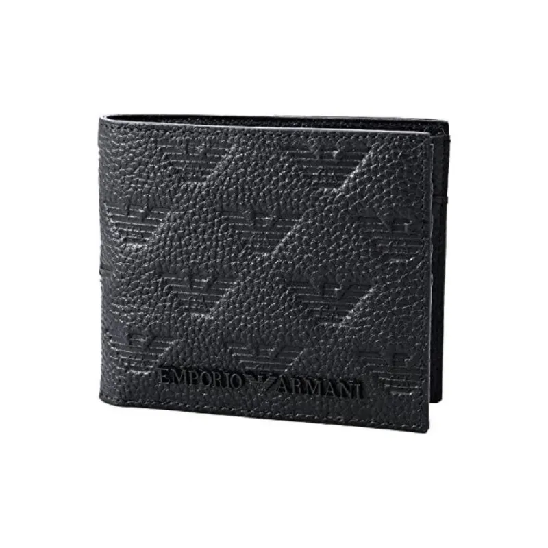 EMPORIO ARMANI Cow Leather Coin Purse Men's Black-1