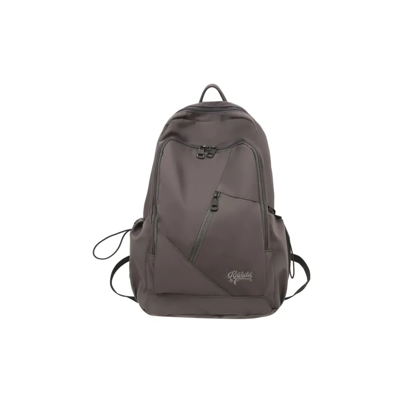Huangmu Nylon Student Backpack Laptop Bag Backpack Regular Unisex Black/White/Khaki/Gray/Red-6