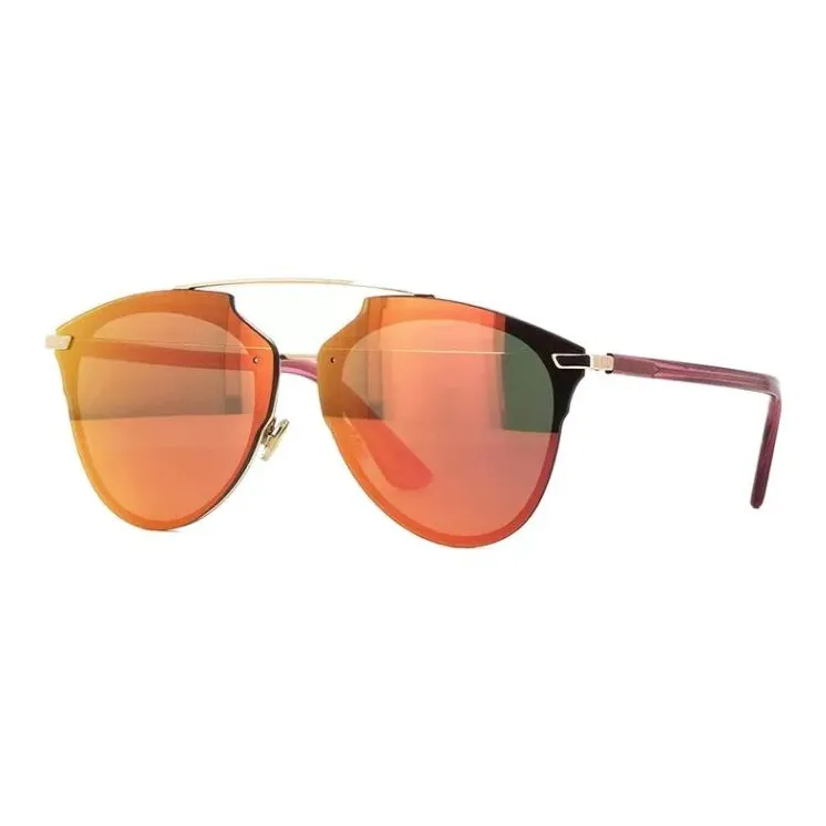 DIOR Metal Irregular Shape Sunglasses Unisex Red-0