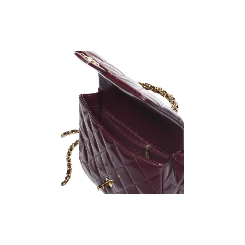 CHANEL Lambskin Crossbody Bag, Shoulder Bag Mini Women's Bordeaux Red-3