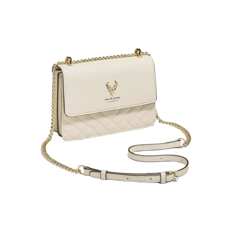 Marino Orlandi Synthetic Leather Split Cow Leather Trunk Bag Shoulder Bag Crossbody Bag Small Size Women's Ecru-2
