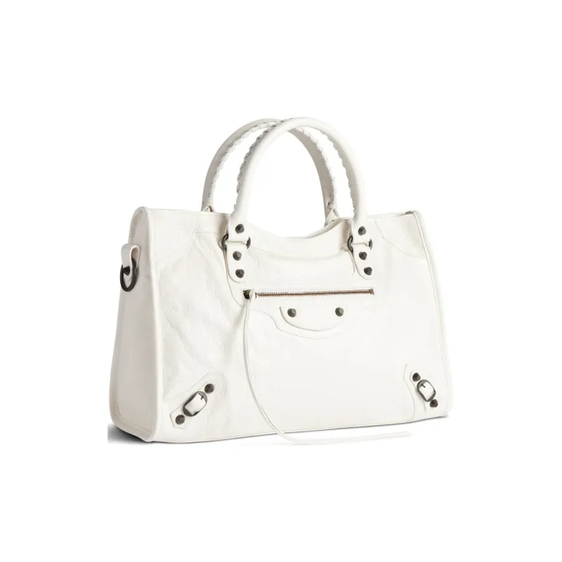 Balenciaga Arena Storico Lambskin Shoulder Bag Crossbody Bag Handbag Medium Size Women's Bright White-2