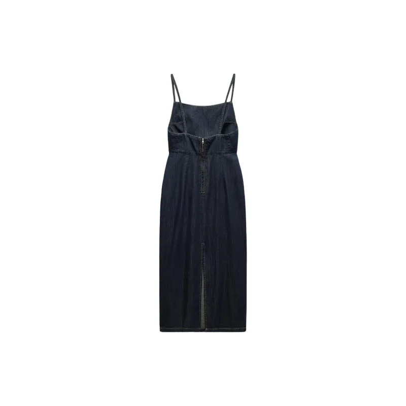 ZARA Slip Dresses Women's Deep Indigo Cyan-1