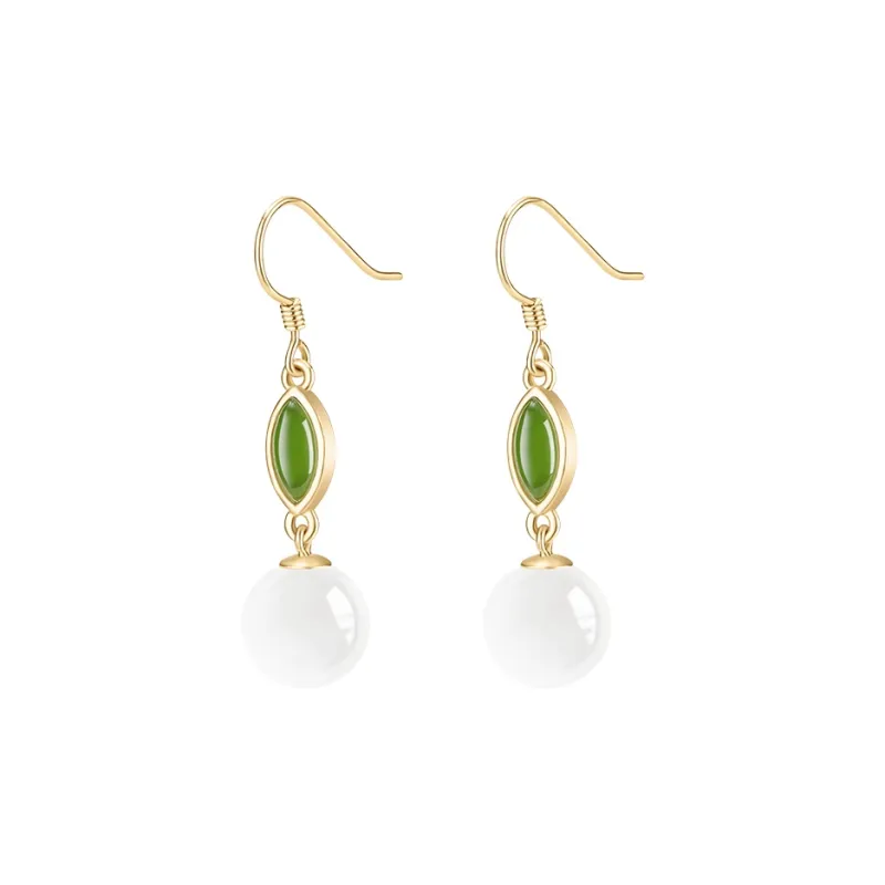 MAMADESHOUHU Earrings White Jade Women's-0