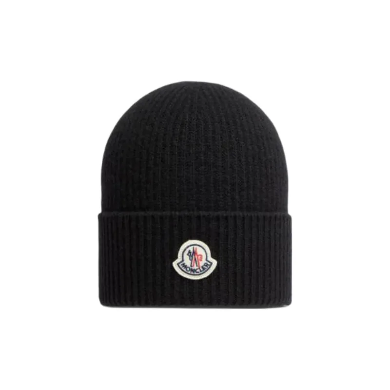 Moncler Logo Patch Ribbed Beanie-0