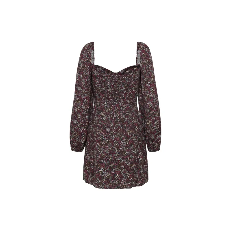 ARITZIA Wilfred Novella Dress Long-Sleeved Dresses Women's Black Wine Red/Black Base Burgundy-1
