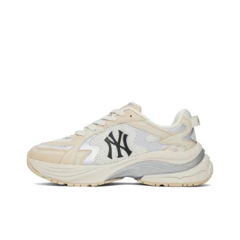 MLB Curve Runner Anti Slip Wear Resistant Low Top Running Shoes Unisex Beige Yellow