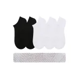 5 Pack[No-Show Socks Black 2-No-Show Socks White 3][Foot Back Mesh]