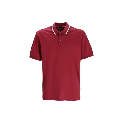 HUGO BOSS Polo Shirts Men Burgundy