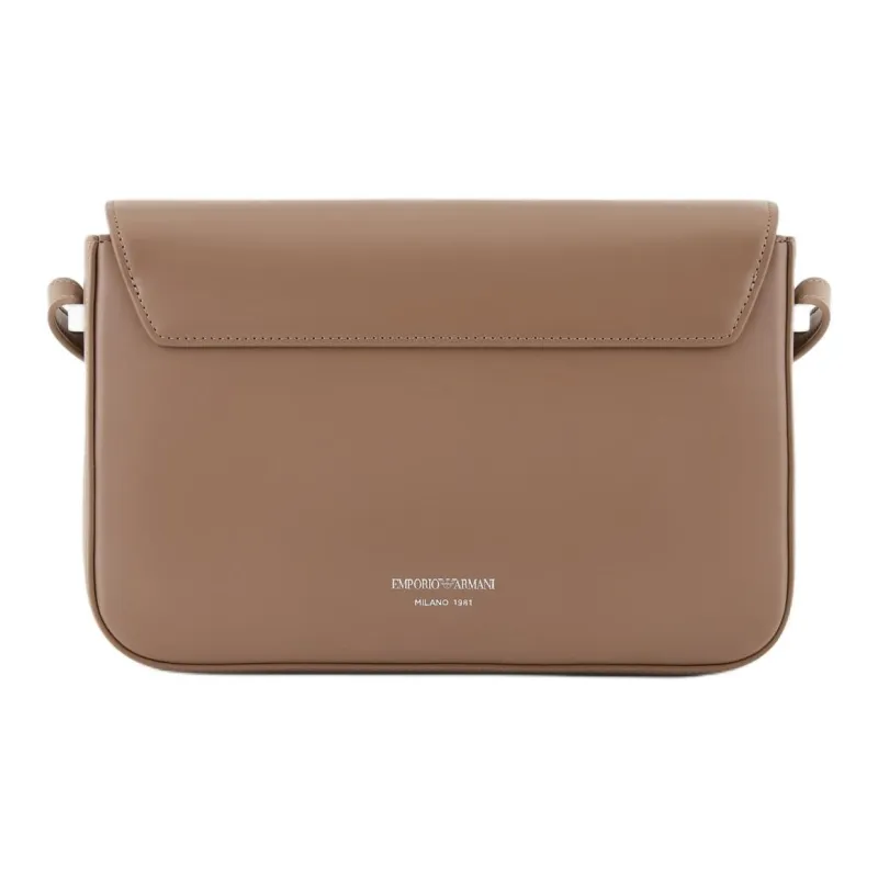 EMPORIO ARMANI Split Cow Leather Shoulder Bag, Crossbody Bag Women's Light Umber-2