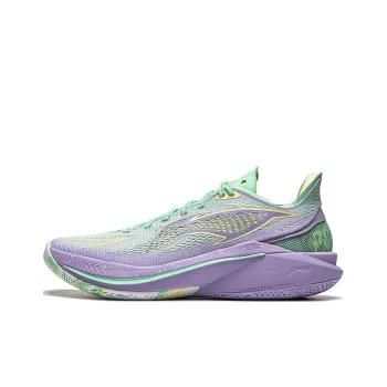 LiNing SONIC 12 V2 Cushioning Anti Slip Wear Resistant Breathability Low Top Basketball Shoes Men's Green Purple