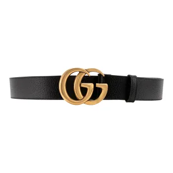 GUCCI Logo Fashion Trend Smooth Buckle Leather Belts Men's Width  4cm