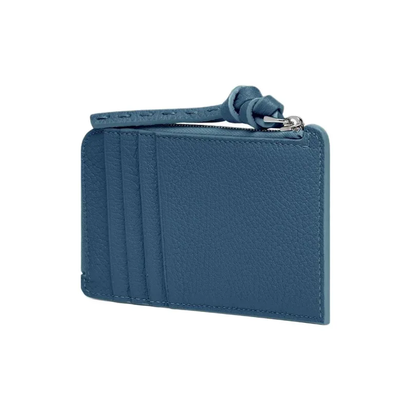 FENDI Peekaboo Calfskin Card Holder Women's Blue-1