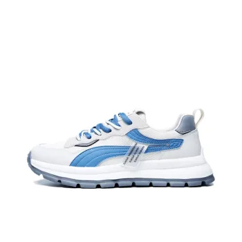 AOKANG Slip-Resistant Breathable Lightweight Low-Top Running Shoes Men's Beige Mist Blue