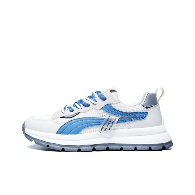AOKANG Slip Resistant, Breathable, Lightweight Low Top Running Shoes Men's Beige Misty Blue-0