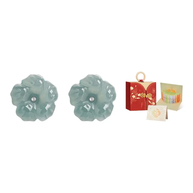 MAMADESHOUHU Ice Glutinous Jadeite Stud Earrings Women's-3