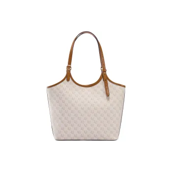 BELLE Artificial Leather Tote Bag, Shoulder Bag Women's Beige
