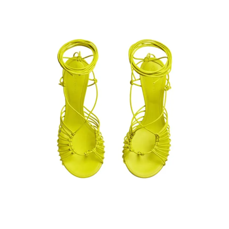 Bottega Veneta Dot Stylish Sandal Women's Yellow-3