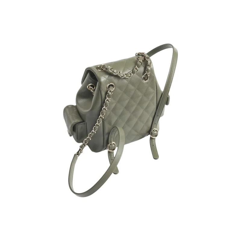 CHANEL Duma Grain Bright Calfskin Backpack Women's Khaki-2