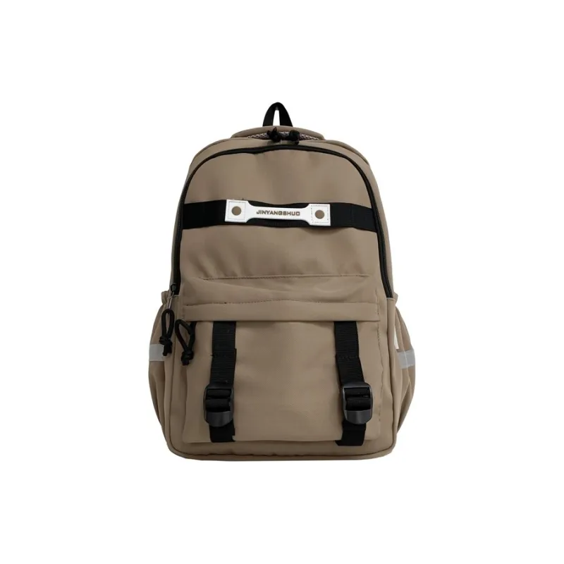 OURFUN Nylon Fabric Backpack Regular Unisex Light Gray/Dark Gray/Black/Dark Brown-14