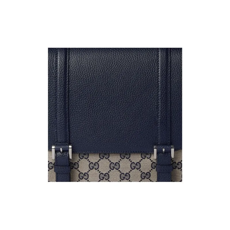 GUCCI Original Canvas Cross Shoulder Bag Men's Beige & Blue-7