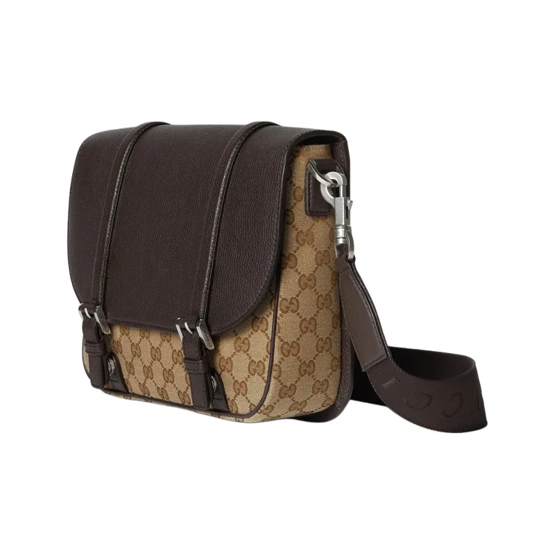 GUCCI Original Canvas Shoulder Bag Crossbody Bag Medium Size Men's Beige & Ebony-1