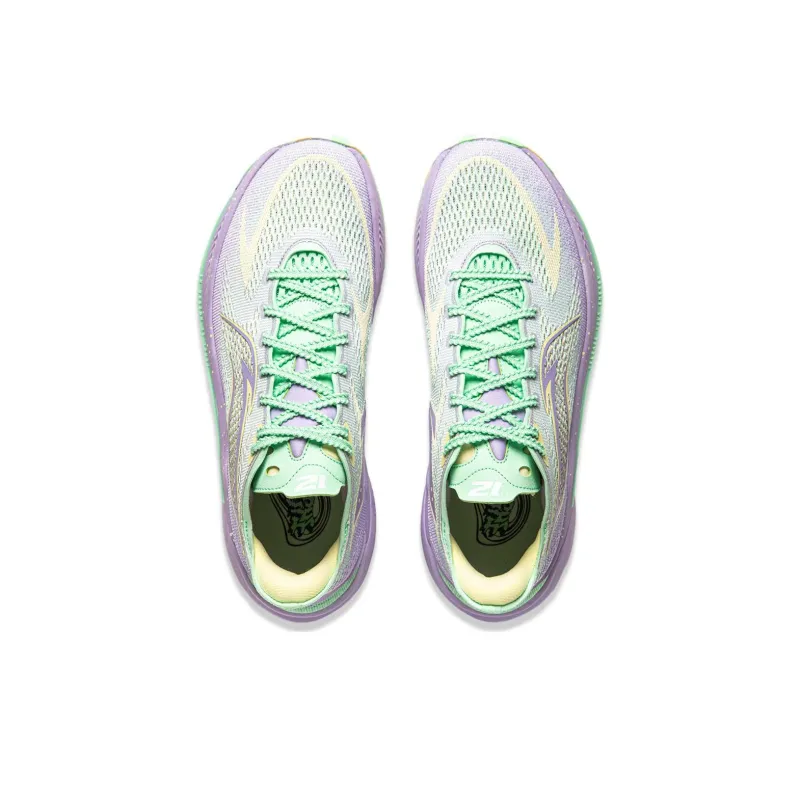 LiNing SONIC 12 V2 Cushioning Anti Slip Wear Resistant Breathability Low Top Basketball Shoes Men's Green Purple-3