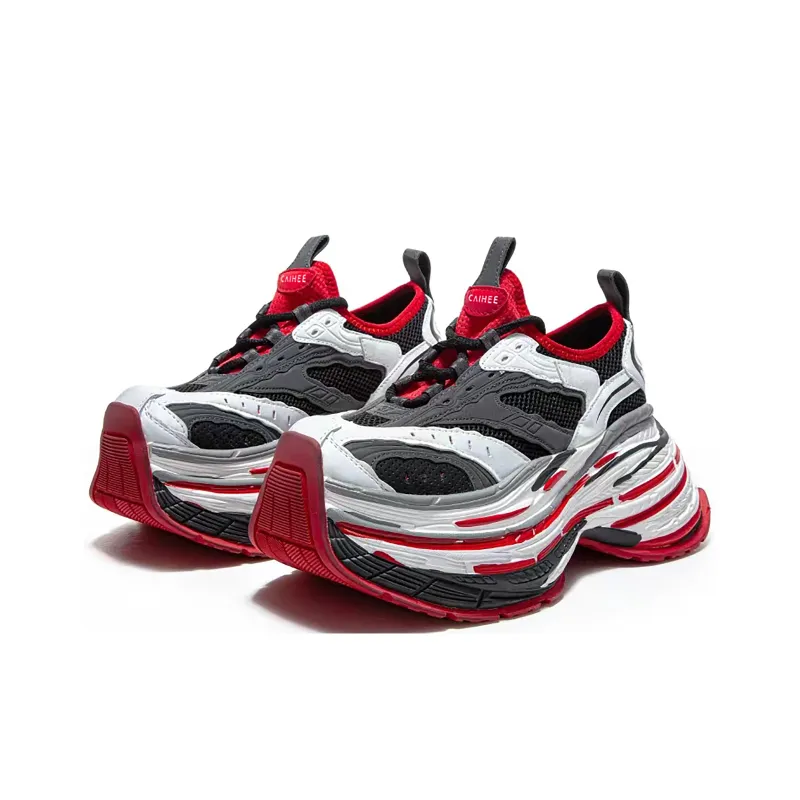 CAIHEE Anti Slip And Wear Resistant Height Increasing Low Top Chunky Sneakers Unisex-7