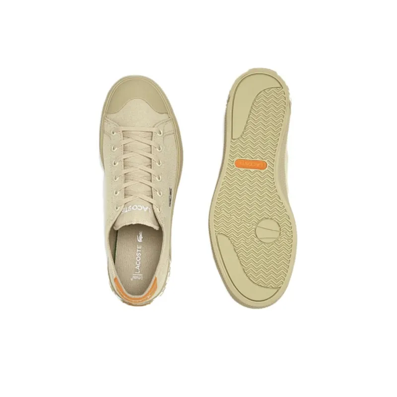 LACOSTE Abrasion Resistant Low Top Skateboard Shoes Women's Khaki-4