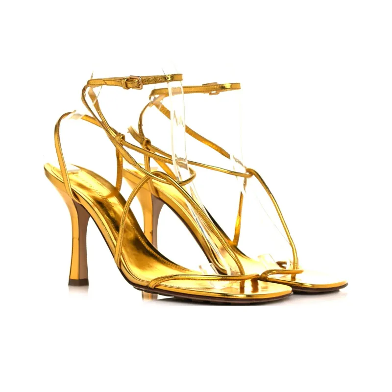 Bottega Veneta Line Stylish Sandal Women's Gold-2