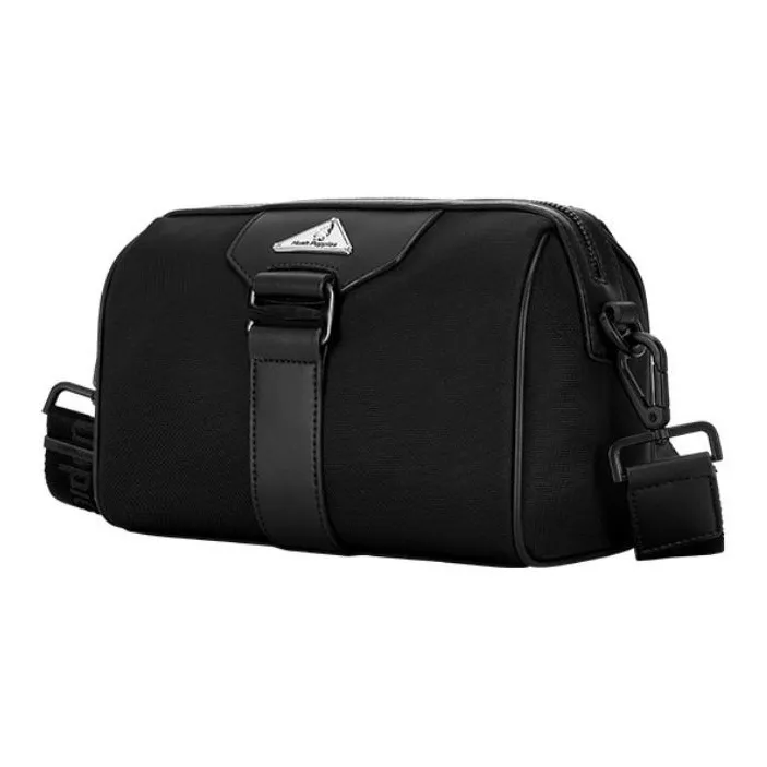 Hush Puppies Fabric Shoulder Bag Men's Black-1
